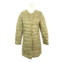 ユニクロ UNIQLO ULTRA LIGHT DOWN ダウンコート ポケッタブル S 茶 ブラウン ノーカラー 長袖 キルティング /MN5 ■GY99
