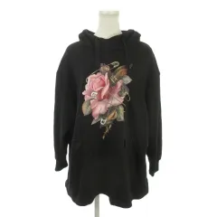 ジーユー GU × アンダーカバー UNDERCOVER プルパーカー 裏起毛 L 黒 ブラック フード付き 長袖 グラフィックプリント /MN37 ■GY99