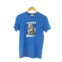 ディーゼル DIESEL Tシャツ XS 青 ブルー 半袖 グラフィックプリント ラウンドネック /CK23 ■GY99