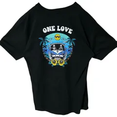 M サーフ サーファー サーフィン スカル ドクロ バス 南国 バックプリント ブラック 黒 Tシャツ レディース ユニセックス メンズ 古着 半袖 CHM