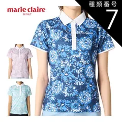 種類7：ライトブルー(LBL)/L マリクレール フラワープリント 半袖 ポロシャツ ゴルフウェア レディース 2026年春夏モデル M-3L 716-631