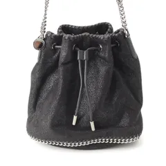ステラマッカートニー ファラベラ シルバーチェーン ハンドバッグ 巾着 バケット ブラック シルバー  スモール【中古】