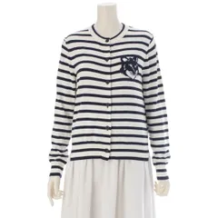 メゾンキツネ コットン ボーダー カーディガン トップス MW00502KT1102 ネイビー ホワイト XS【中古】