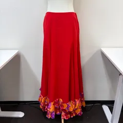 フラメンコ衣装 スカート ファルダ 赤 レッド オレンジフリル