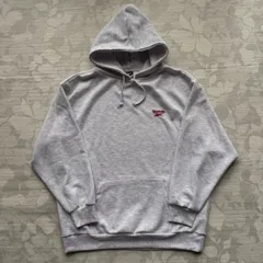 Reebok リーボック バックプリント プルオーバー パーカー L グレー 刺繍ロゴ
