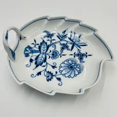 【中古】マイセン/MEISSEN/ブルーオニオン/リーフプレート/現状品