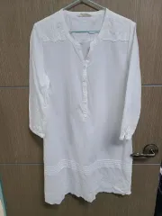 ISAE 白 コットン ロング ブラウス