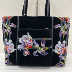 美品 FEILER ハンドバッグ ブルージュ柄 シュニール織 ブラック - メルカリ
