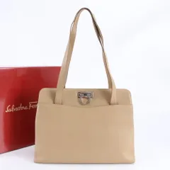 美品 サルヴァトーレフェラガモ ガンチーニ レザー トート バッグ 肩掛け ショルダー ハンド A4 レディース EWM DU43-7【中古】