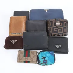 まとめ 10点 セット プラダ グッチ など レザー 長財布 二つ折り 三つ折り ロング コンパクト ウォレット レディース EEE DU46-8【中古】