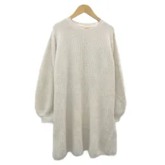 スナイデル SNIDEL ニットワンピース ひざ丈 F オフホワイト 無地 ラウンドネック 長袖 /SY35 ■ECA001