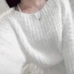 アンゴラ ニット ホワイト エイブリー