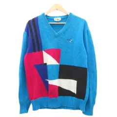 アイゾッド クラブ IZOD CLUB ニット セーター L 水色 ライトブルー Vネック 長袖 /HO59 ■ECB002のサムネイル