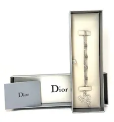 【美品】クリスチャン ディオール Christian Dior アイラブ ディオール ハート モチーフ ネックレス ペンダント シルバー メッキ ロゴ ジュエリー アクセサリー ケース ギャラあり【中古】　H8-4-88