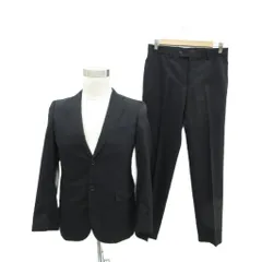 レミュー LES MUES スーツ セットアップ 上下 テーラードジャケット シングル ミドル丈 スラックス テーパードパンツ アンクル丈 88-76-160 A3 黒 ブラック /HO11 ■ECB002