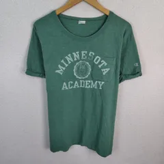 Champion チャンピオン Tシャツ ロゴプリント アースカラー グリーン XLサイズ メンズ 古着 アメカジ ストリート
