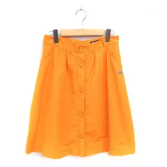 ソニアリキエル SONIA RYKIEL 台形 スカート ひざ丈 ボタン装飾 薄手 40 オレンジ /TT