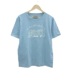 エアロポステール AEROPOSTALE Tシャツ カットソー L 水色 ライトブルー 半袖 ロゴプリント ラウンドネック /YS36 ■ECE003