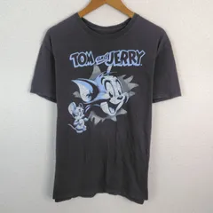 TOM and JERRY トムとジェリー Tシャツ キャラクタープリント ブラック XLサイズ メンズ 古着 レトロ ストリート