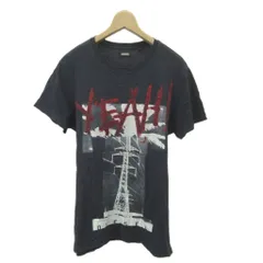 ディーゼル DIESEL Tシャツ M ダークグレー 半袖 クルーネック グラフィックプリント /NP ■GY99