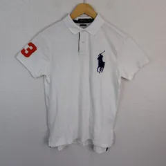 Polo Ralph Lauren ポロラルフローレン ポロシャツ デカロゴ ホワイト Mサイズ レディース 古着 ストリート スポーツMIX