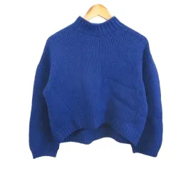 ルシェルブルー LE CIEL BLEU ニット セーター 36 青 ブルー ハイネック 長袖 クロップド丈 /YU ■GY99のサムネイル