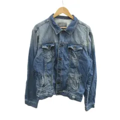 ザラ ZARA デニムジャケット 上着 XL ブルー 長袖 襟付き ウォッシュ加工 /RY ■GY99