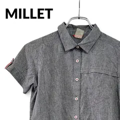 MILLET ミレー グレー 半袖シャツ 登山 トレッキングウェア レディース JP Mサイズ相当 ストレッチ素材 背面センターライン メッシュ アウトドア ライフスタイル ロゴ 通気性 速乾 上質素材 機能性 インドネシア製 カジュアル 422KJのサムネイル