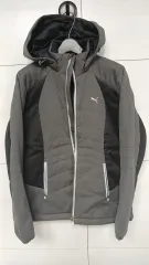 プーマ レディース フーディー ダウン ジャケット グレー Mサイズ 使用少なめ