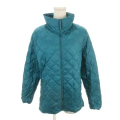 ユニクロ UNIQLO ULTRA LIGHT DOWN ジャケット ポーチ付き XL 緑 グリーン キルティング加工 スタンドカラー 長袖 /AH28 ■GY99