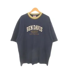 ベンデイビス BEN DAVIS ユニバーシティー ビッグシルエット リブライン Tシャツ 半袖 XL 紺 ネイビー /AH8 ■GY99