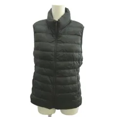 ユニクロ UNIQLO ダウンベスト ジャケット 上着 L カーキ 無地 スタンドカラー 袖なし /MD ■GY99