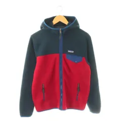 パタゴニア Patagonia フリースジャケット ジップアップ フード XS ネイビー レッド /DO ■ECC003