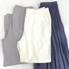【衣類まとめ売り3点セット】シャンテモア ボンサンス スタイルラヴィ― プリーツスカート ニットパンツ カジュアルパンツ ズボン ボトムス ネイビー系 グレー ホワイト レディース ファッションのサムネイル