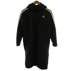 アディダス adidas 子供服 男の子 ADロングコート ベンチコート 160 黒 ブラック 長袖 ロング丈 DH4028 /GG ■ECD003