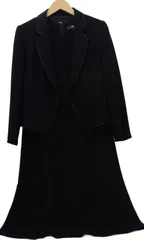 ハナイユキコ ブラックフォーマル ワンピース スーツ ジャケット Yukiko Hanai 礼服 喪服 黒 ブラック 11号 中古品