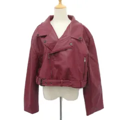 ライダースジャケット フェイクレザー ダブル ショート丈 XL 赤 レッド /HO33 ■ECB002