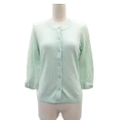 ケイトスペード KATE SPADE ニットカーディガン S ミントグリーン 無地 ラウンドネック 七分袖 リボン /HO65 ■ECB002