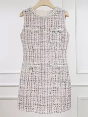 予約) 高級衣類 プリンセスワンピース デートコーデ ツイードワンピース ツイード