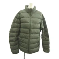 UNIQLO ダウンジャケット 上着 L カーキ 無地 スタンドカラー 長袖 /MD ■GY99