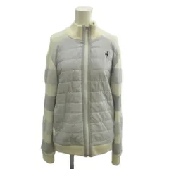 ルコックスポルティフ le coq sportif トラックジャケット 中綿 上着 ウール LL グレー 水色 アクアブルー 長袖 スタンドカラー ボーダー柄 /MD ■GY99のサムネイル