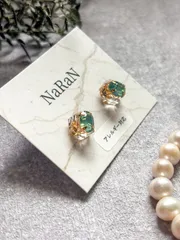 763≫ クリアレジン×グリーンビジューピアス｜小ぶり1cm｜サージカルステンレス｜上品アクセサリー