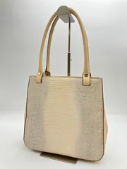 希少　Salvatore Ferragamo　フェラガモ　ショルダーバッグ　リザード型押し　ベージュ　4827