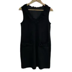 ギャラリービスコンティ ワンピース サイズ2 M レディース美品  - ダークグレー クルーネック/ノースリーブ/ひざ丈/フリル/リボン