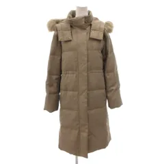 ビームスハート BEAMS HEART ダウンコート フェイクファー ロング フード M ベージュ /FF ■ECA002