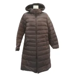 ユニクロ UNIQLO ダウンコート ロング丈 XL ダークブラウン フード付き /HO60 ■ECB002