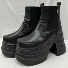 YOSUKE ヨースケ　4460050 001 厚底　サイドゴア　ブーツ　ショートブーツ　ブラック サイズLL