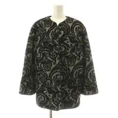 デプレ DES PRES トゥモローランド 23AW ペイズリーヘビーフロッキープリント クルーネックジャケット ノーカラージャケット トッパー F 黒 ブラック 白 ホワイト 22073407307 /KU ■ECD003のサムネイル
