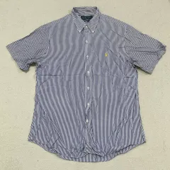 L ポロラルフローレン ストライプ オックスフォード 半袖 シャツ 0414-1