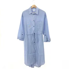 LANVIN en Bleu ランバンオンブルー ストライプシャツワンピース サイズ:38 定価￥41.800 3366318/23SS   ブルー レディース / 240001186615